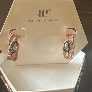 Elegant Rose Gold Earrings with Crystal Accents